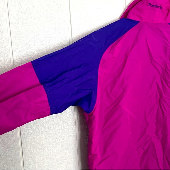 Vintage Women's 90s Columbia Powder Keg Ski Coat Bright Pink Purple Teal Small - Picture 10 of 16